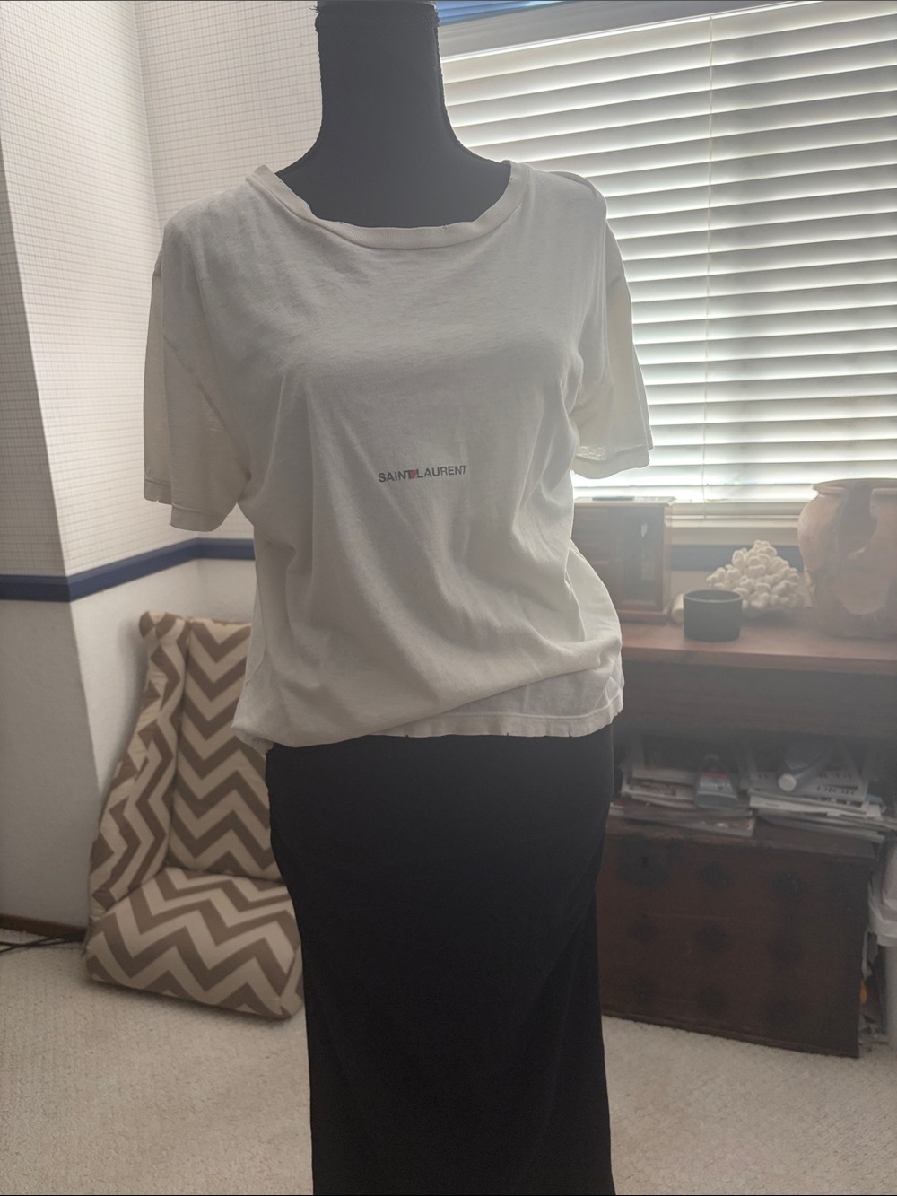 Saint Laurent Off-White Center Logo Tee